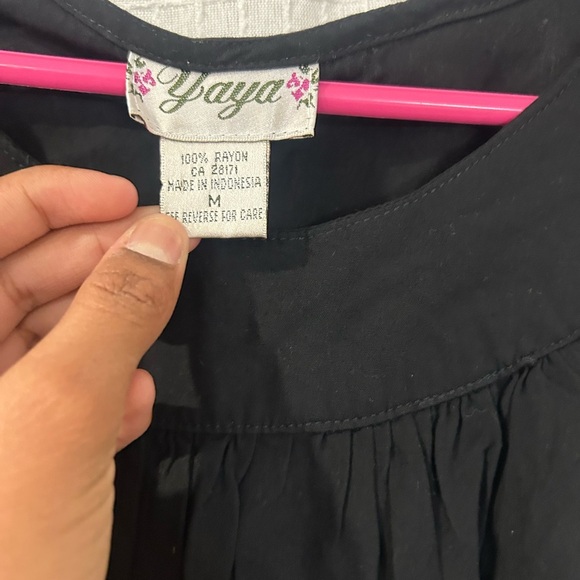 100% RAYON Kidcore Black Blouse with Colorful Embroiderery - Picture 5 of 5